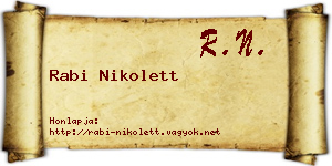 Rabi Nikolett névjegykártya