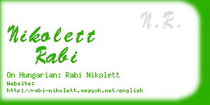 nikolett rabi business card